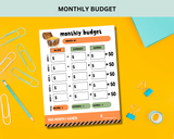 Kid-Friendly Financial Planner Template – Teach Financial Literacy with Customizable Fillable PDF | Fun & Educational for Kids