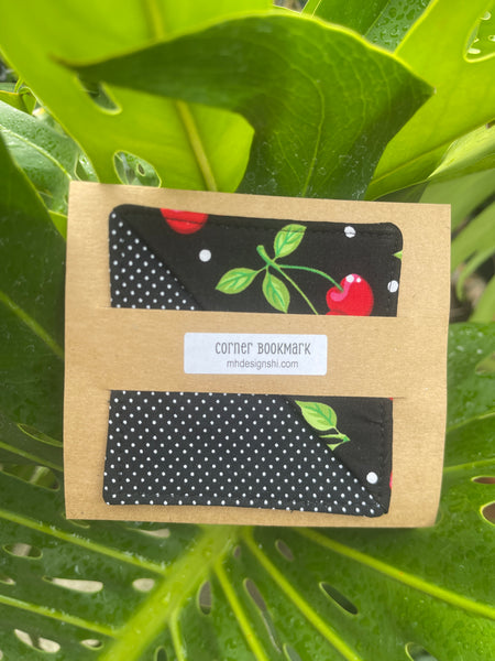 Fabric Corner Bookmarks: Unique Page Holders for Book Lovers: Cherries