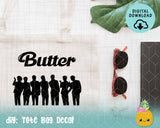 BTS Butter SVG Cut File for Laser, Glowforge, Cameo, Cricut, KPop SVG, DXF, PNG, BTS